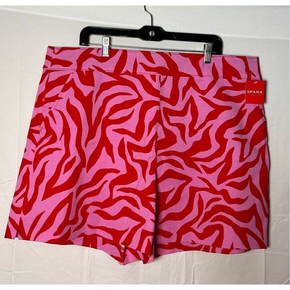 Spanx red and pink shorts size 1x - Picture 1 of 5